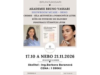 Akademie Bruno Vassari v Showroom MCARE Brno dne 17.10.2026